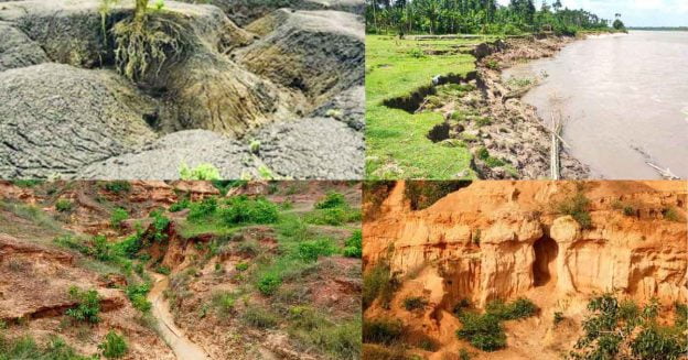 Different types of soil erosion.