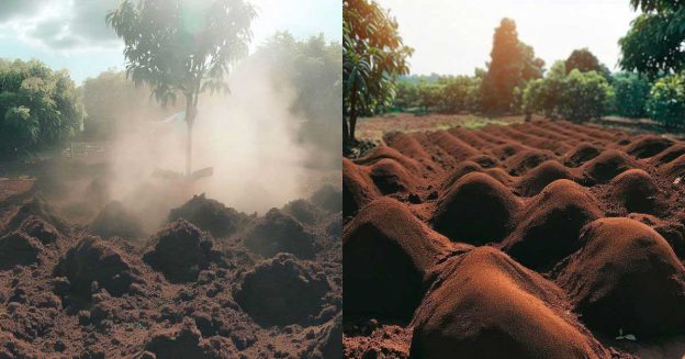 Image of soil preparation for mango farming.