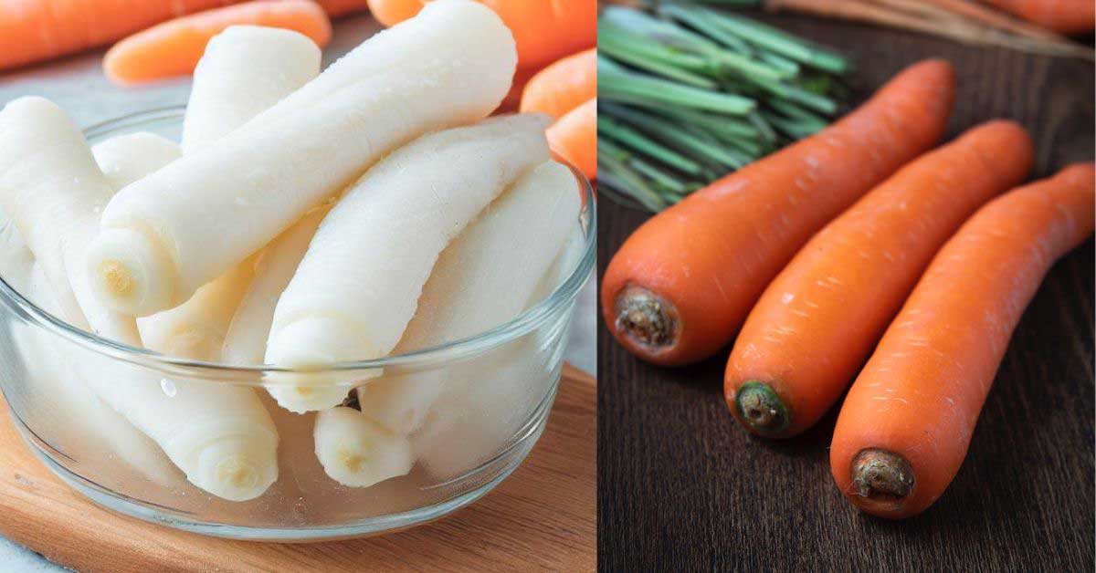 Carrots are on both sides.