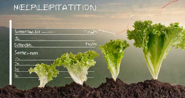 Different stages of lettuce growth.